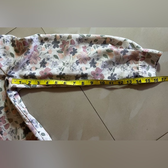 María caridad González petite Women's Long Sleeve Floral Blouse Multicolor 6 P - Picture 8 of 16